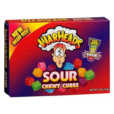Warheads Chewy Cubes 4oz (Theater Box)
