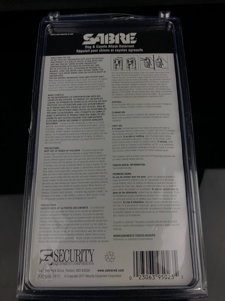 SABRE 22g Dog Attack Deterrent Spray TheNorthBoro