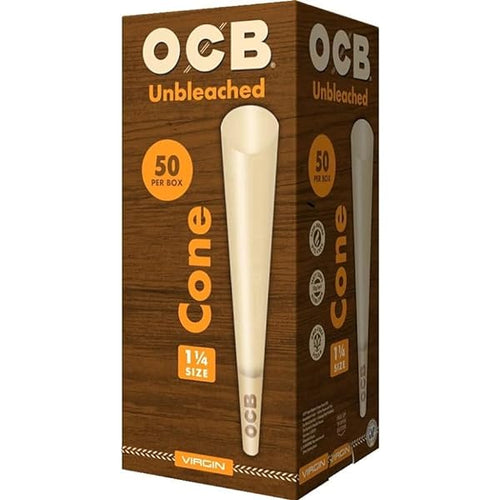 OCB Virgin Unbleached Cones 1 1/4 (50 Pack)