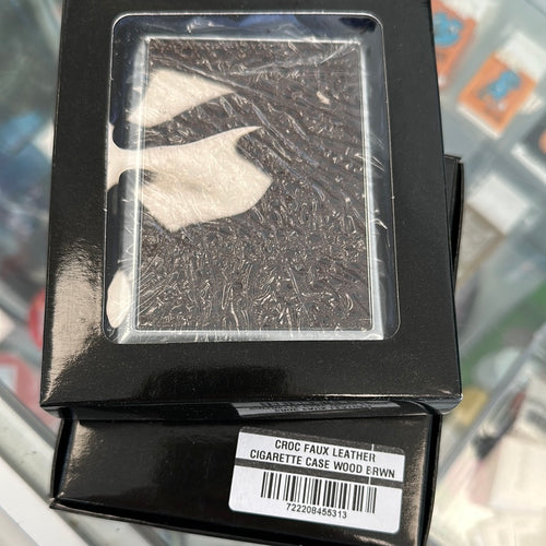 Croc Faux Leather Cigarette Case (Wood Brown)