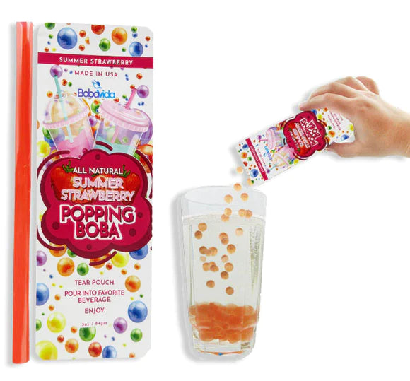 Popping Boba Single Serve All Natural Summer Strawberry 3oz