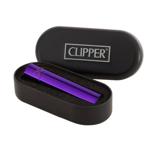 Clipper Metal Flint Lighter Purple