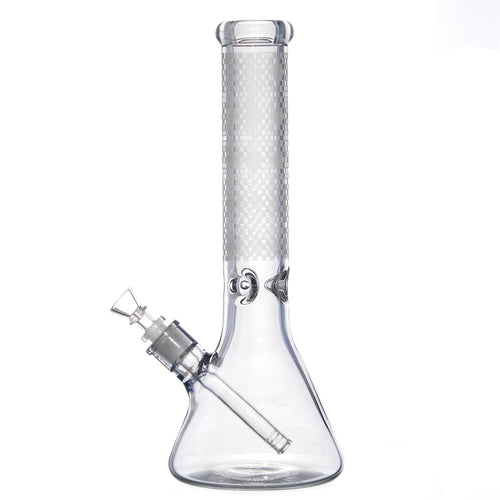 Glass Bong Checkered Pattern Gray