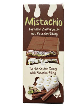 Mistachio Angle Hair Dubai Milk Chocolate Tab Pistachio/Milk and Cotton Candy 80g
