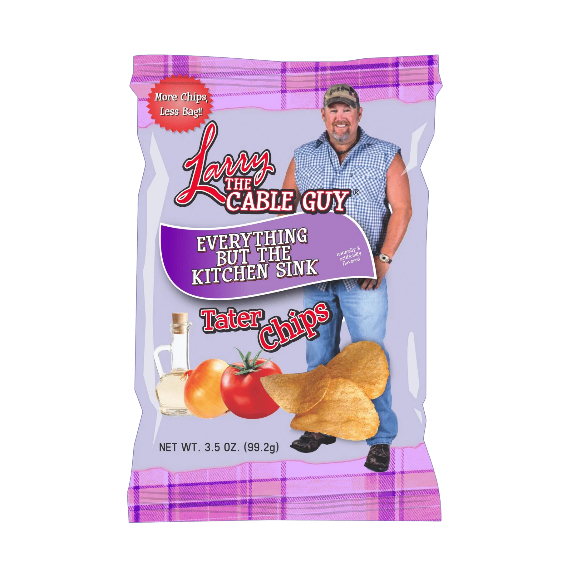 Larry the Cable Guy Tater Chips Everything but the Kitchen Sink All Dressed 3.5oz