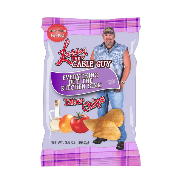 Larry the Cable Guy Tater Chips Everything but the Kitchen Sink All Dressed 3.5oz