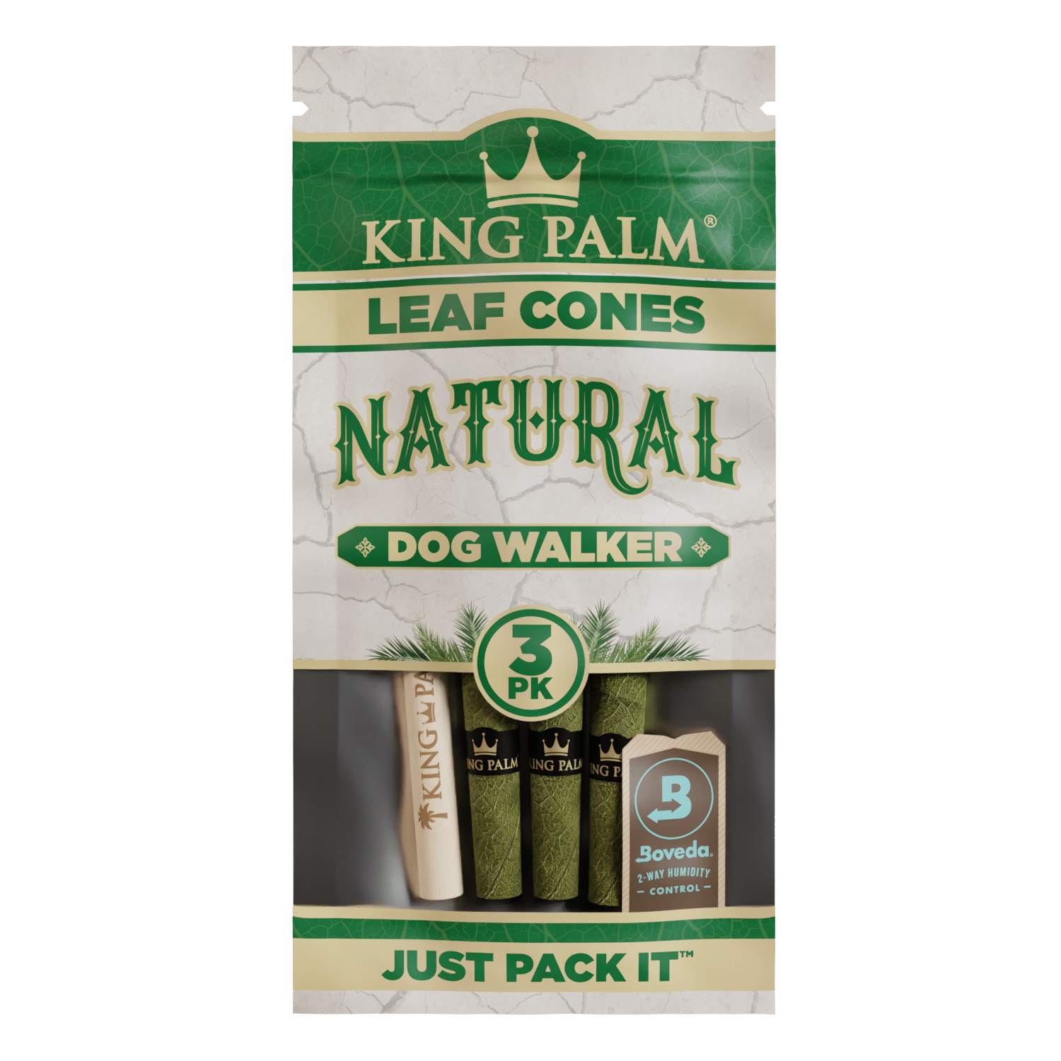 King Palm Natural Cones 3pk Mini 70mm (Dog Walker)