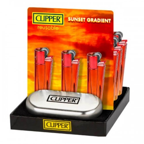 Clipper Metal Flint Lighter Sunset Gardient