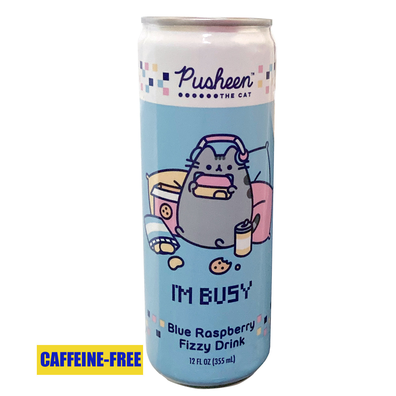 Boston America Pushen IM Busy Blue Raspberry Fizzy Drink 355ml