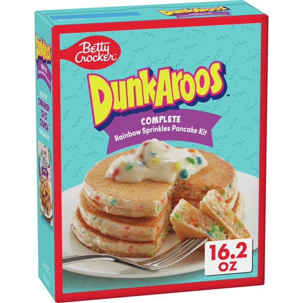 Betty Crocker Dunkaroos Complete Pancake Kit, Rainbow Sprinkles, 16.2 oz.