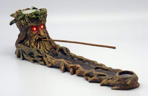 Green Man Tree Incense Burner w/ Motion Dectector LED Light Eyes