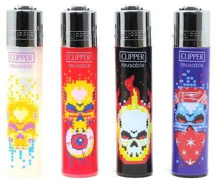 Clipper - Skull 12 Lighters