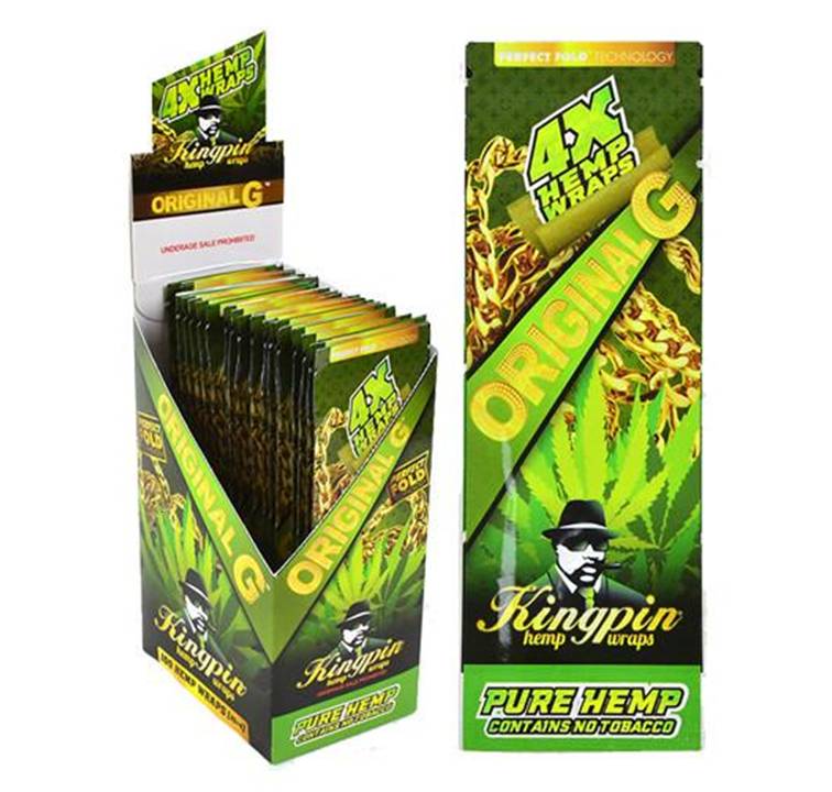 Kingpin Pure Hemp Wraps - 4 Wraps Per Pack - (Original G)
