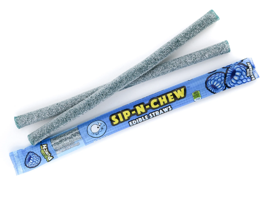 Sour Punch Sip n Chew BlueRaspberry Edible Straw