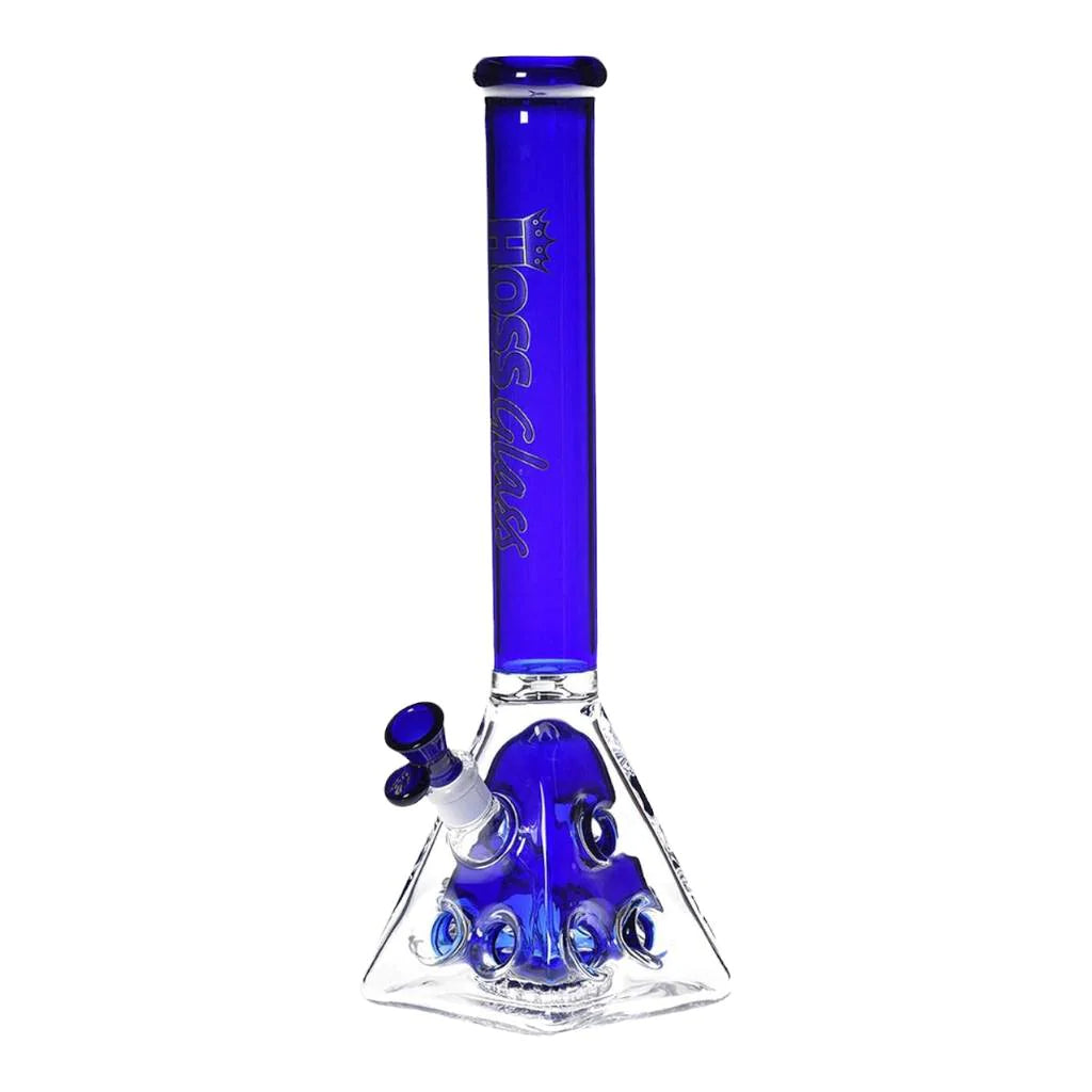 HOSS GLASS Holey Pyramid Beaker w/ Coloured Top & Perc 18