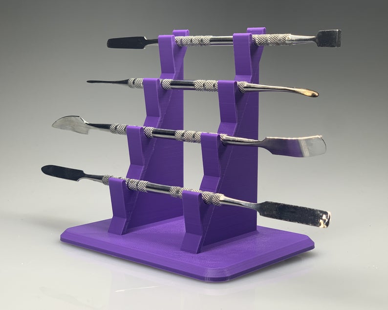 Quad-Tiered Dab Tool Rack - Purple / Stand for Dabber Tools / Holders for Dabbers / Dabbing Tools