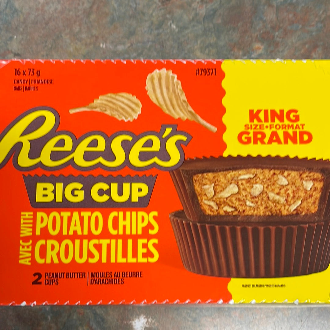 REESE'S Big Cup with Potato Chips Peanut Butter King Size Candy, 73g