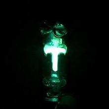 12’’ Iridescent Straight tube  w/ Disc perc Ice Pinch & Glow In The Dark