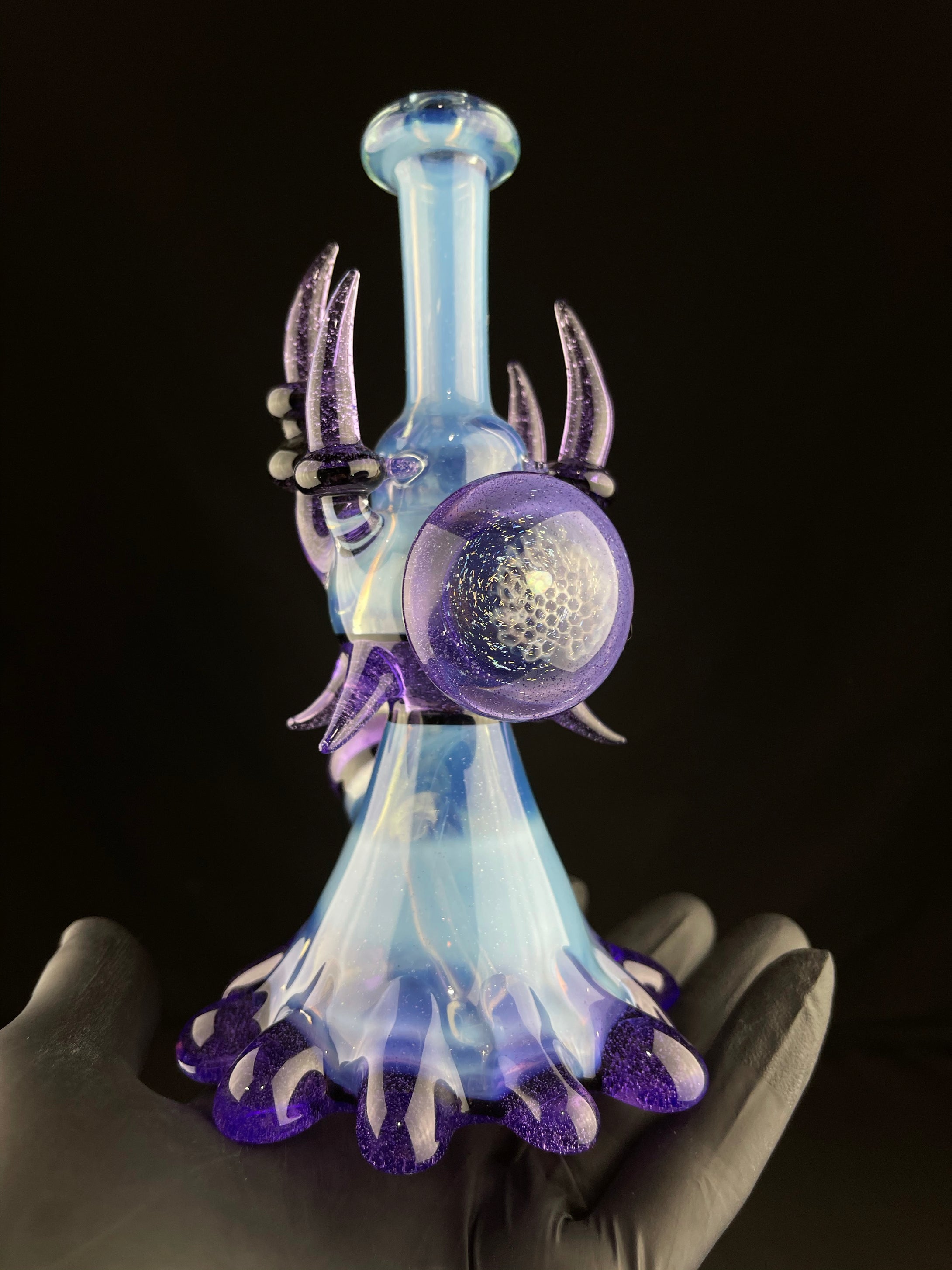 Goolen Glass - Blue Purple Spike Tube