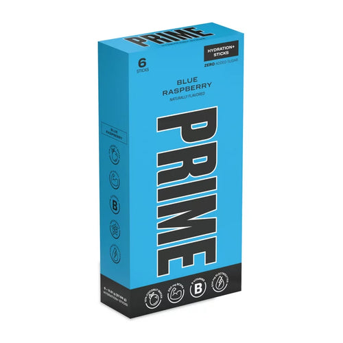 Prime Hydration Stick Pack, Blue Raspberry, 9.49g, 6 Count
