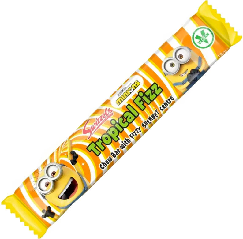 Uk Swizzels Minions Tropical Fizz Chew Bar 18h