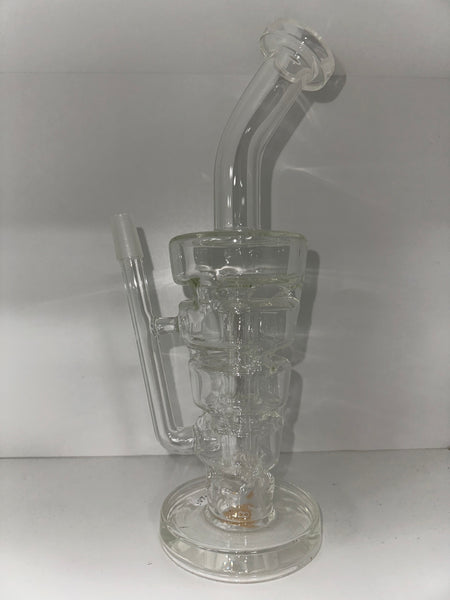 Bent Glass Clear 5 Chamber Rig Cone 10.5