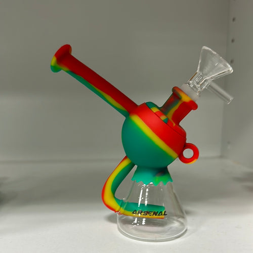 Silicone/Glass Arsenal Bubbler Water Pipe
