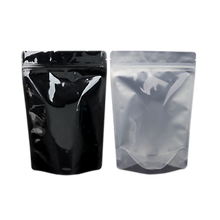 100PCS - Clear-Silver-Black Flat Ziplock Mylar Bags - 8" x 5"