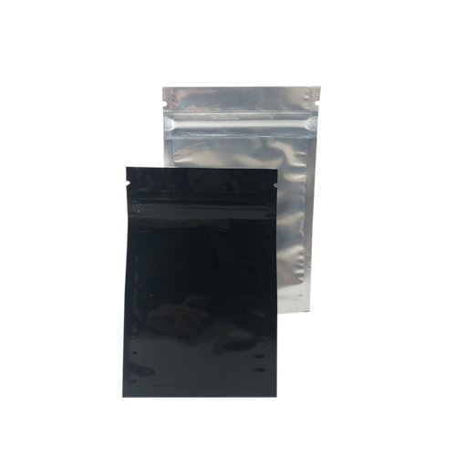 100PCS Clear/Silver/Black Flat Ziplock Mylar Bags 4.5